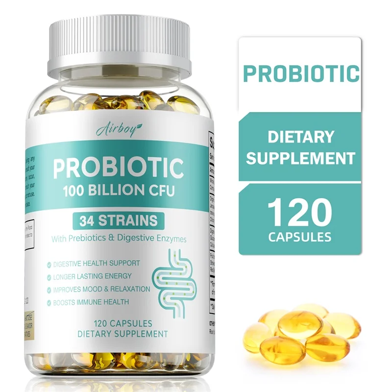 Probiotics 100 Billion CFU-Supports Intestinal Flora Balance, Promotes Digestion, Nutrient Absorption, and Relieves Flatulence