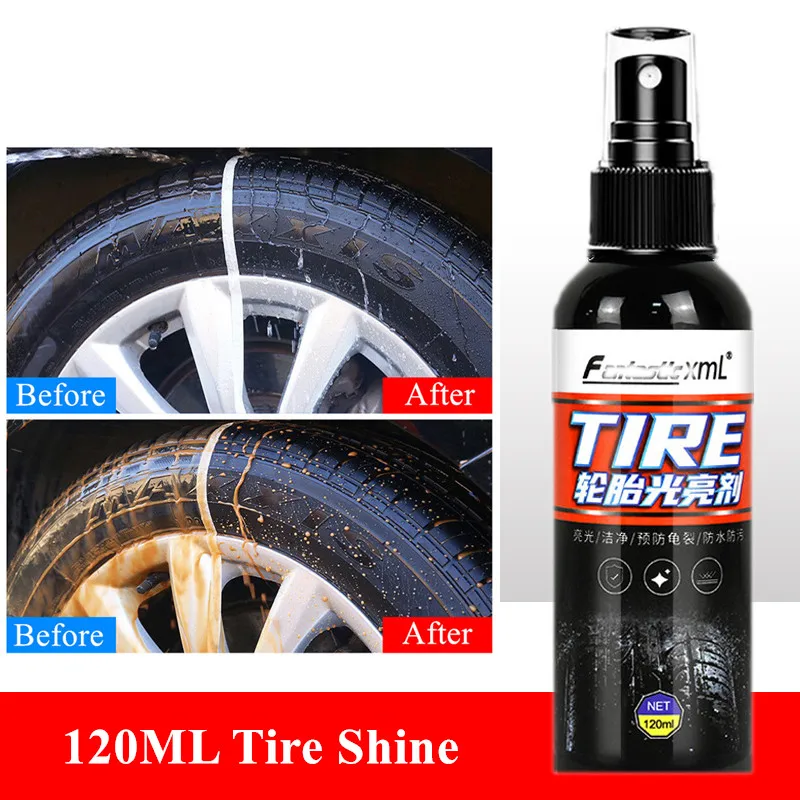 120ML New Tire Shine Tyre Gloss Spray Tire Glazing Keep Tire Black Car