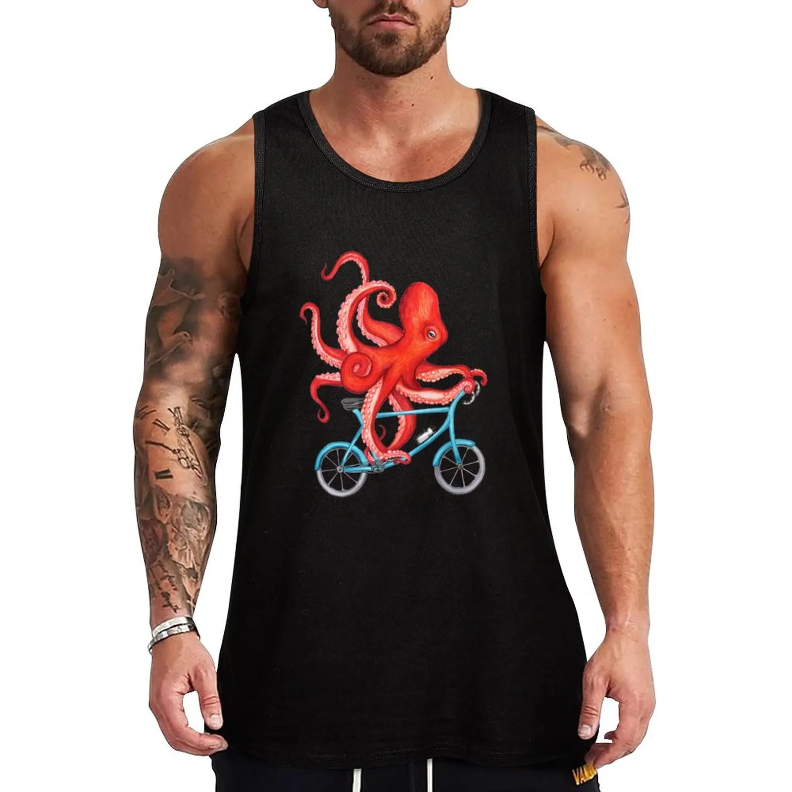 

New Cycling octopus Tank Top Men's sports t-shirt vests for men