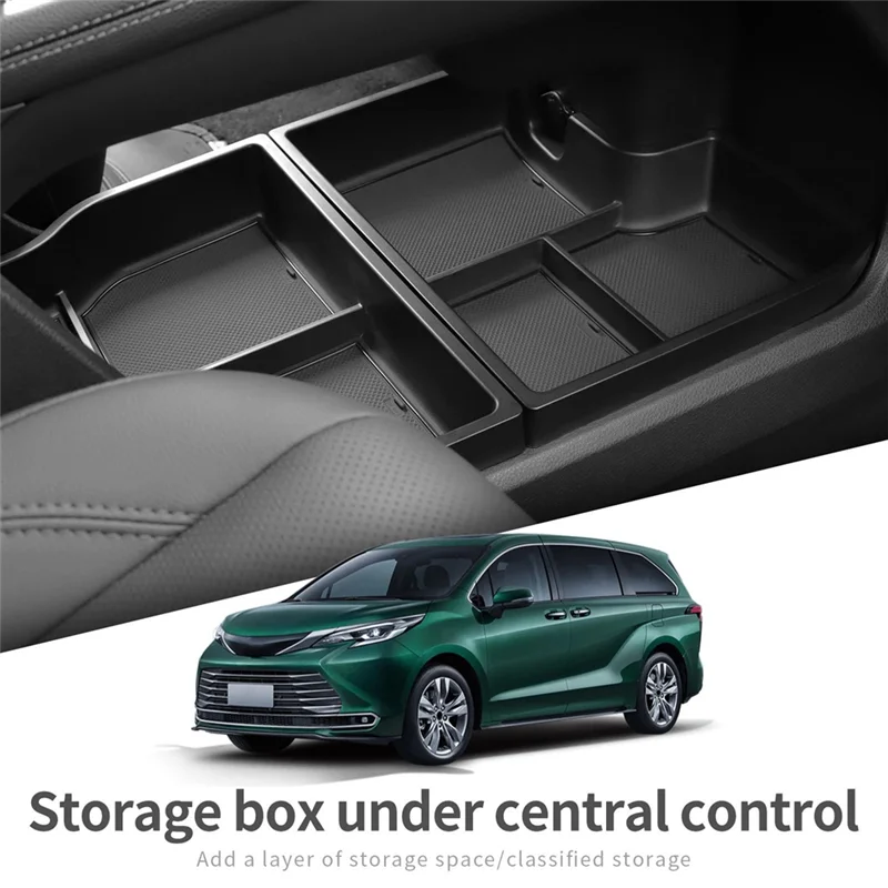 Toyota Sienna 2024 용 효율적인 자동차 센터 콘솔 하단 보관함 자동차 인테리어 액세서리 보관함 주최자 케이스