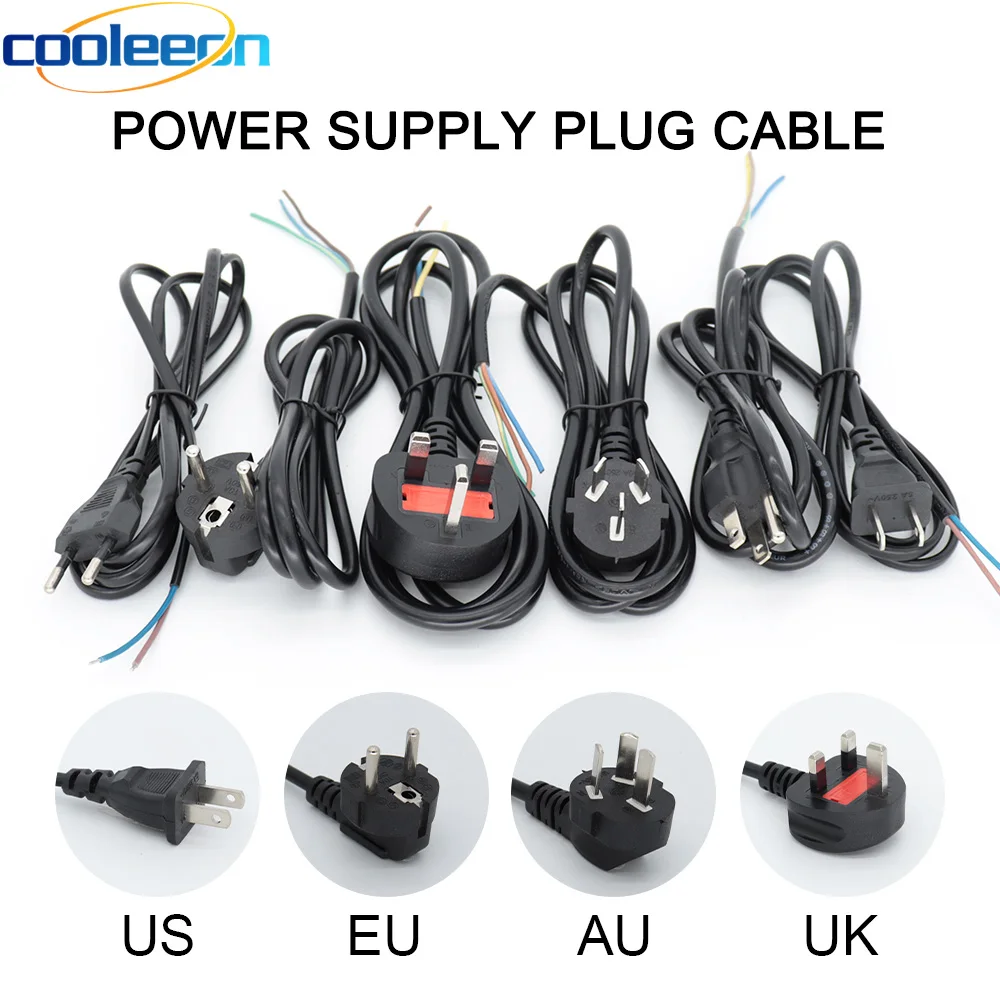 Uk Adapter Cable Plug Power Supply Transformers Wire Extension Eu