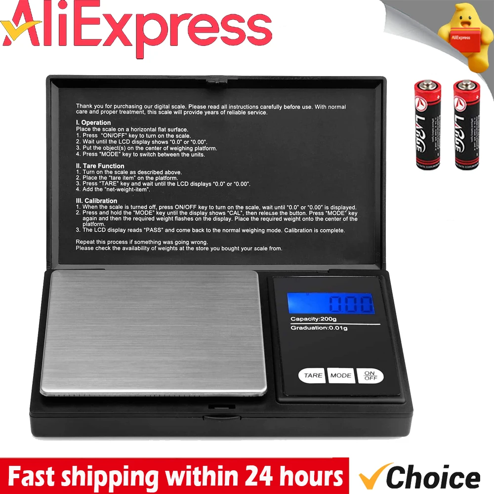 

Цифровые Карманные весы, мини-весы 200 г/0,01 г, 6 шт., ЖК-дисплей с подсветкой, цифровые граммы, мини-весы для еды, ювелирные весы