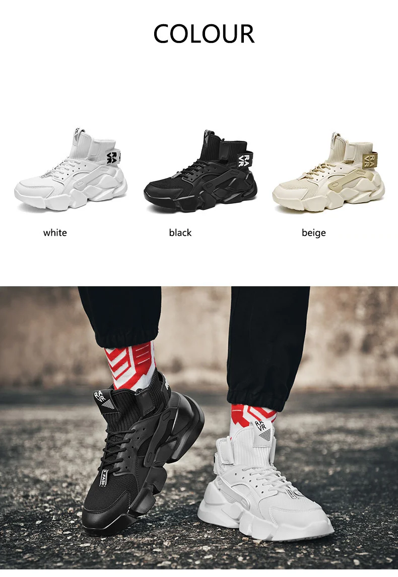 2024 herbst Neue High-top Beige herren Sneakers Chunky Männer Heighten Mode Casual Plus Größe Zapatillas Dämpfung Tennis_voghion.com