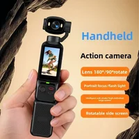4K Handheld Gimbal Action Camera HD 180° Rotatable Lens Anti-shake Pocket Vlog Camera with Fill Light for Outdoor Sports 6