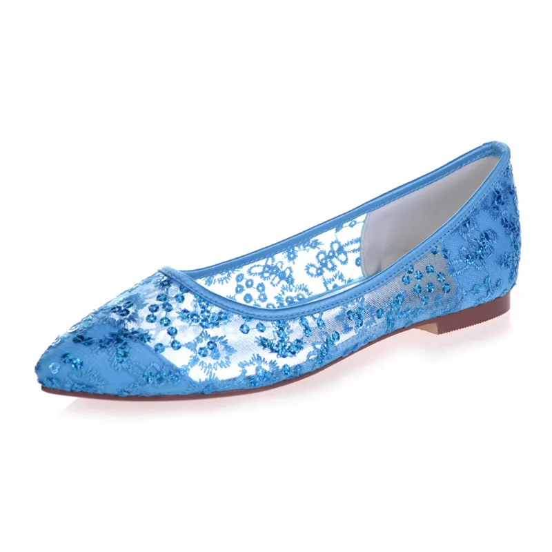 

MODX Women Shoes Pointed Toe Slip on Breathable Lace Bridal a1 Evening Party Women Flat Shoes