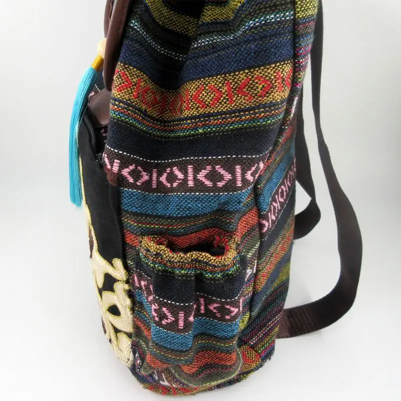 Tribal Vintage Hippie Colorful Travel Backpack Bag For Women