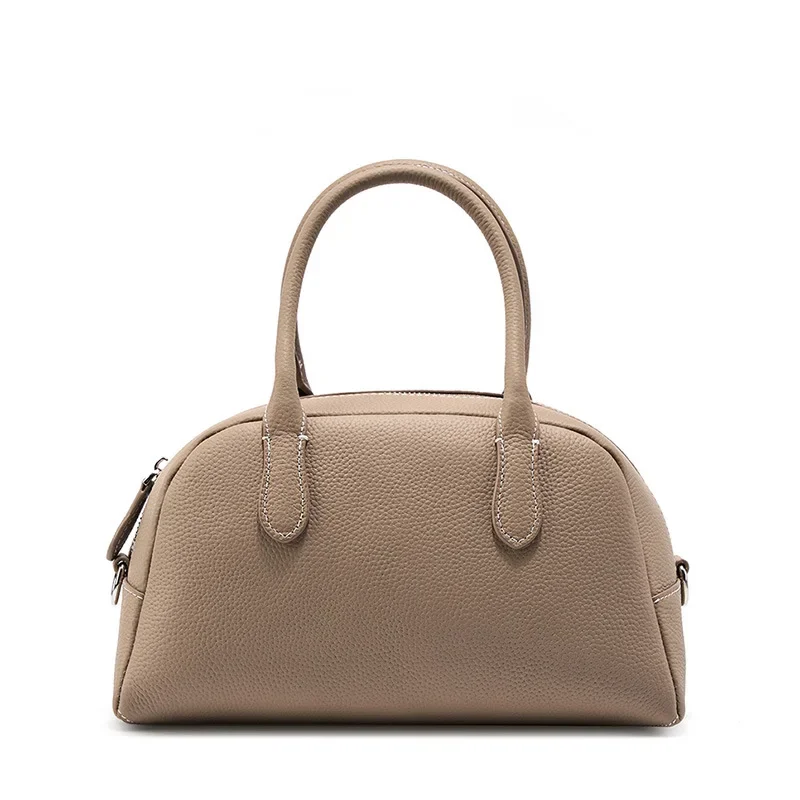

2023 New Boston Cowhide Female Bag Casual Tote Retro Shoulder Bag Girls Crossbody Messenger Commute Tote Pillow Bag