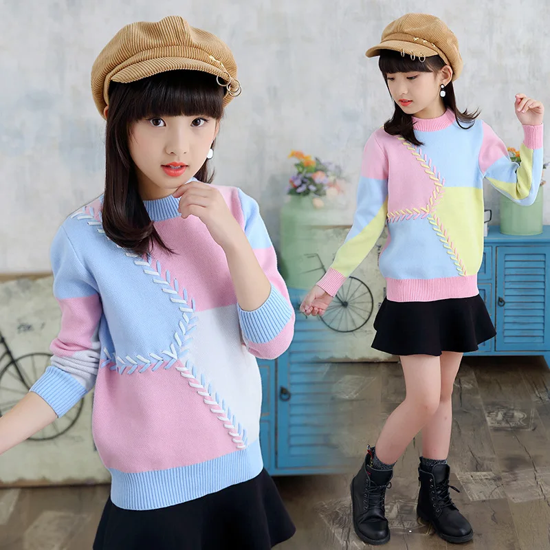 

Children's Sweater Autumn Winter New Children Clothes Pullovers Girl Kids Sweater Teen Girls Fashion Tops 6 8 12 Years
