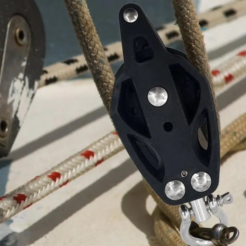 Marine Pulley Block Nylon Stainless Steel Rope Runner Pulley Fix Paddle Pole Net Pulley Tool For Water Sports Enthusiasts