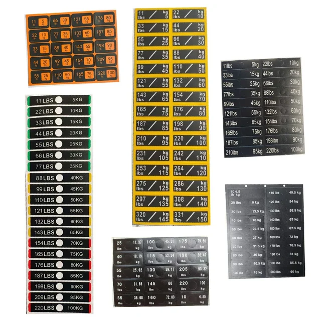 Weight Stickers Self Adhesive Weight Stack Labels Number Stickers Fitness Equipment Accessory For Gym Workout Training Accessory