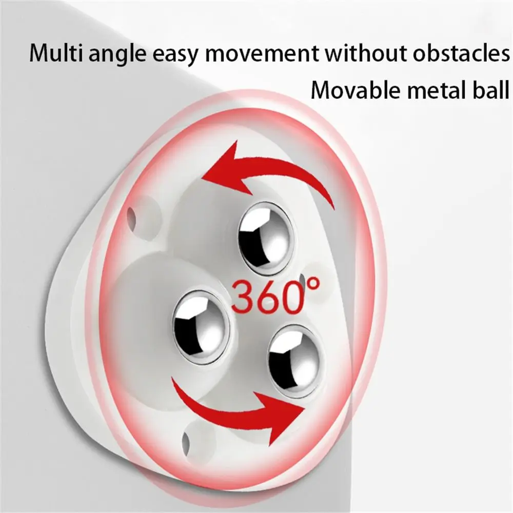 Self Adhesive Pulley Universal Wheel 4Pcs 3 Beads Pulley Mute Ball for Household Storage Box Cupboard Mobile Base self adhesive rollers self adhesive wheels sticky pulley wheels