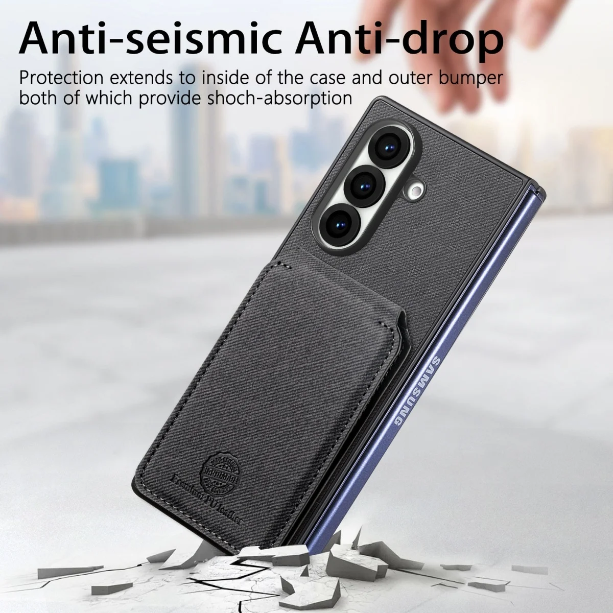 2-in-1 Magnetic Wallet Phone Case with Card Holder and Luxury Leather Cover