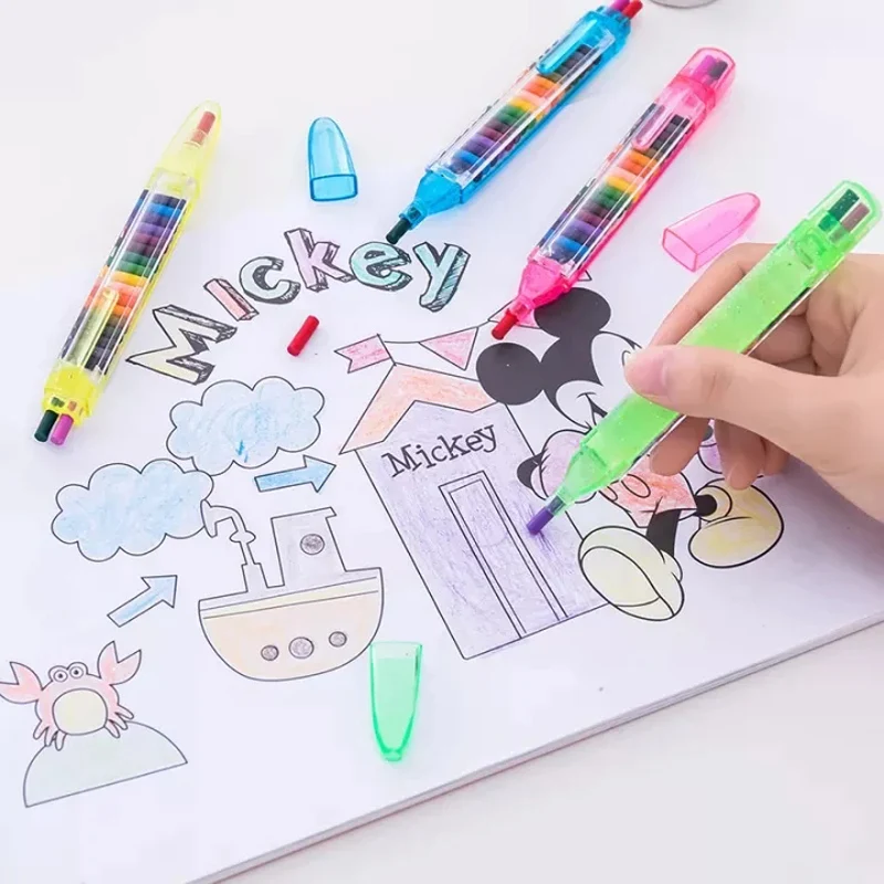 Vibrant Stackable Crayons Set - 20 Colors with Replaceable Tips