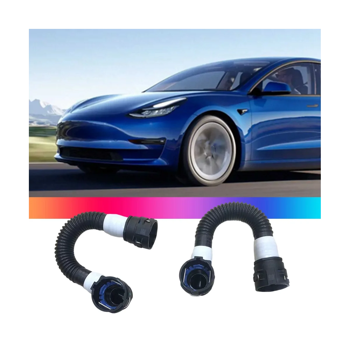 Фото Шланг возвратный охлаждающей жидкости FDU для Tesla Model 3, модель Y 2021-2023, 163159700A, 2 шт. №5