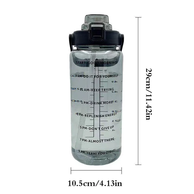 2 Liter Water Bottle with Straw Female Jug Girls Portable Travel bottles Fitness Bike Cup Summer Cold Water Jug with Time Marker 6