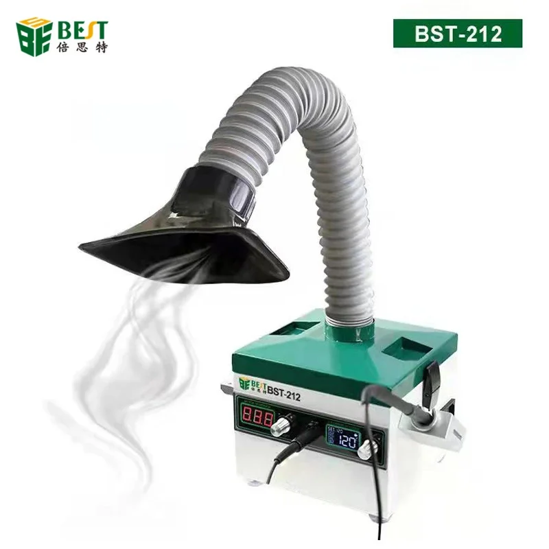

BST-212 150W Powerful Smoke Purifier With Electric Soldering Iron For Motherboard Welding Smoking Filtering Purifying Device