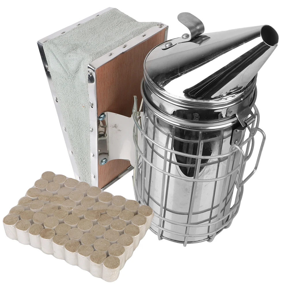 

Apiculture Beekeeping Equipment Beekeeper Dedicated Bee Smoker Sprayer Stainless Steel Expeling Bees with Bee Smoke Bombs