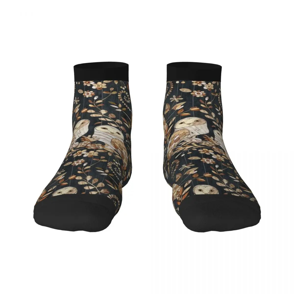 

Деревянные чудесные носки с коллажем Совы противоскользящие мужские носки для бега на заказ женские