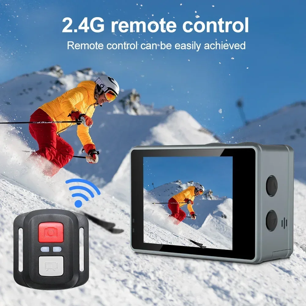 5K Action Camera 4K60FPS Dual IPS Touch LCD WiFi 170° 30M Waterproof 5X Zoom Anti-shake Sports Camera 2025 Remote Control New 4