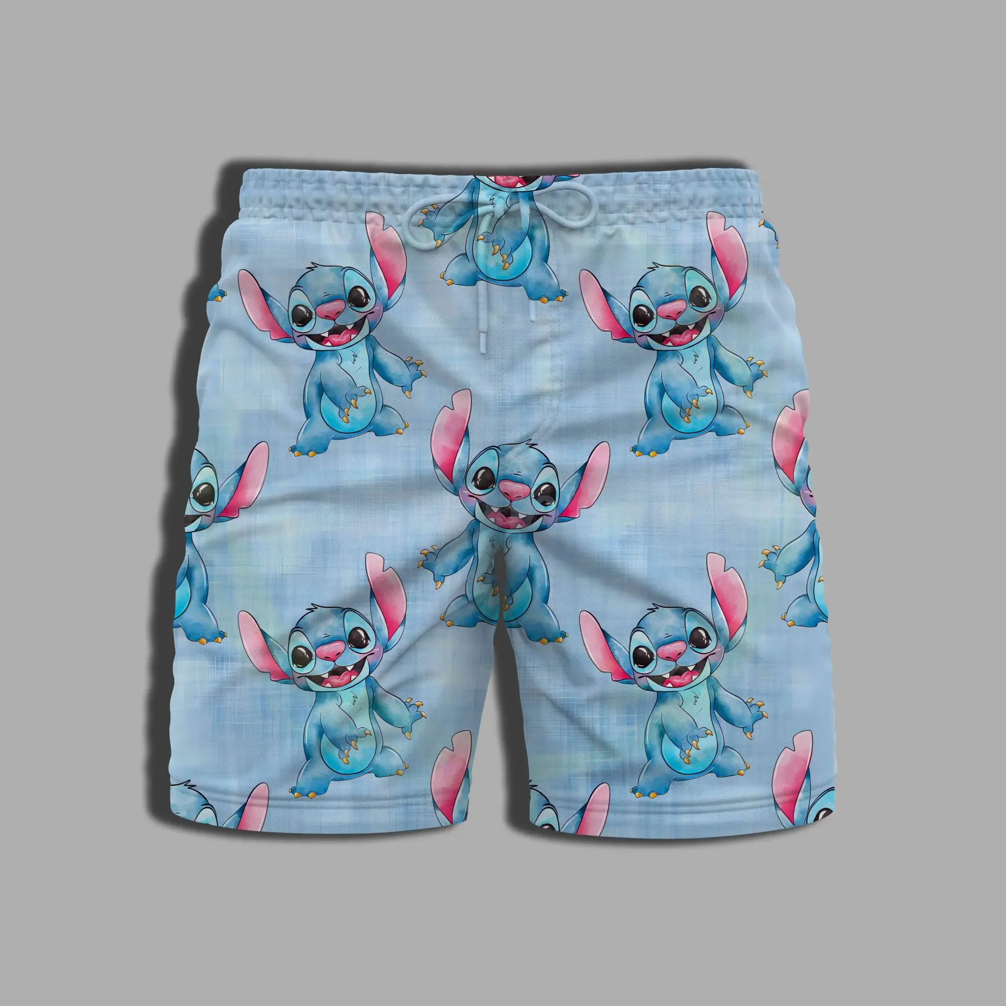 Summer Men's Shorts Disney Stitch Shorts 3D Printing Swimming Trunks Beach Quick-drying Men's Shorts New Hawaii Men's Clothing 2