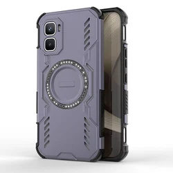 ELVEV Magnetic Wing Shielo Case - Durable PC+Soft TPU Wireless Charging Cover for Infinix gt 50 pro (Purple)