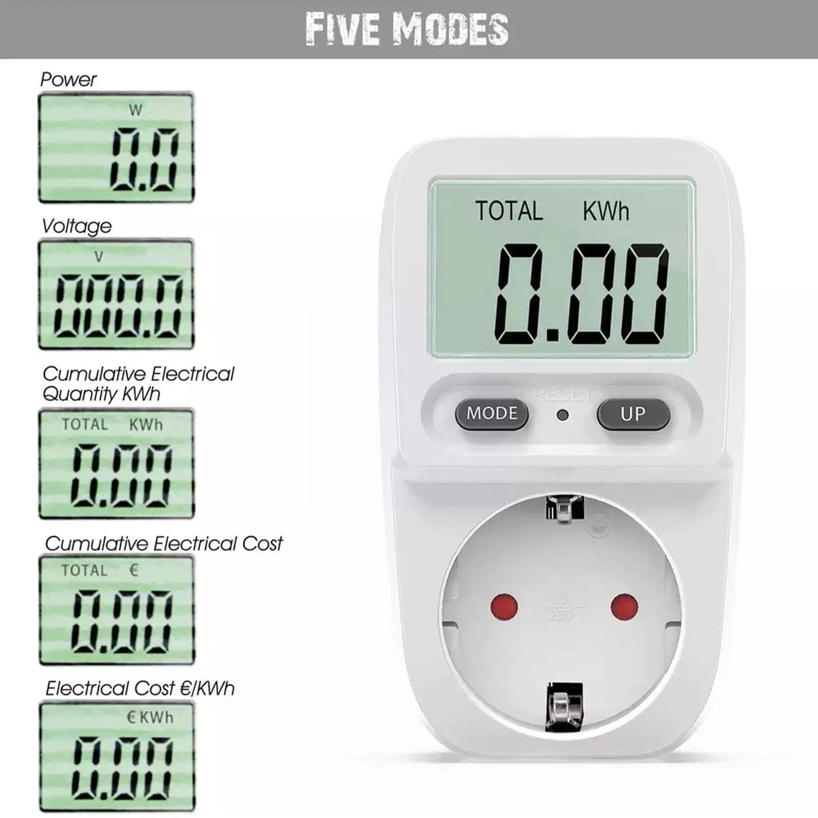 220V Electricity Power Meter Socket LCD Energy Meter EU Plug Measuring Outlet Power Analyzer power meter socket power meter