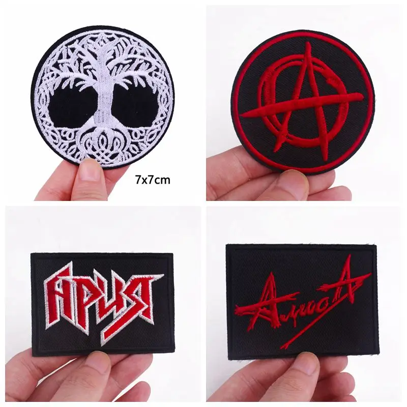 Wholesale 10Pcs Embroidered Patch Heart Iron on Patches For Clothing  Stickers Skull Clothing Thermoadhesive Patches On Clothes