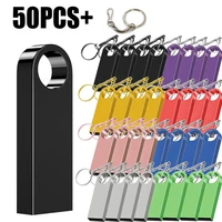 50PCS Free Custom LOGO USB Flash Drive 4GB 8GB 2.0 High Speed Pen Drive 16GB 32GB 64GB 128GB Pendrive Metal USB Sticks with Key 1
