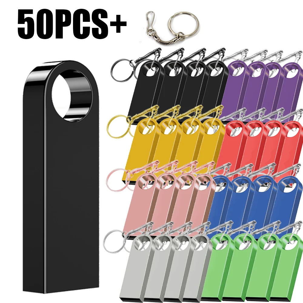 thumbnail image 1 of 50 unidades de memoria USB con logotipo personalizado gratis, 4 GB, 8 GB, 2,0 de alta velocidad, 16 GB, 32 GB, 64 GB, 128 GB, memoria USB de metal con llave, 1 of 5
