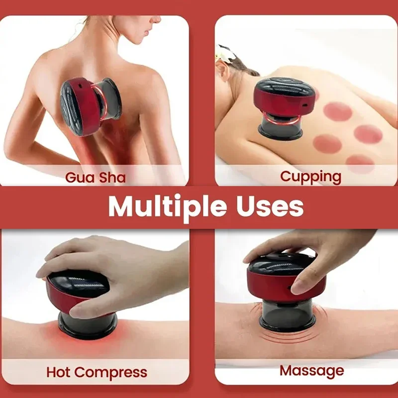 Electric Cupping Device Body Scraping Skin Guasha Suction Cup Massager Smart Vacuum Heating Physical Fatigue Relief Instrument 2
