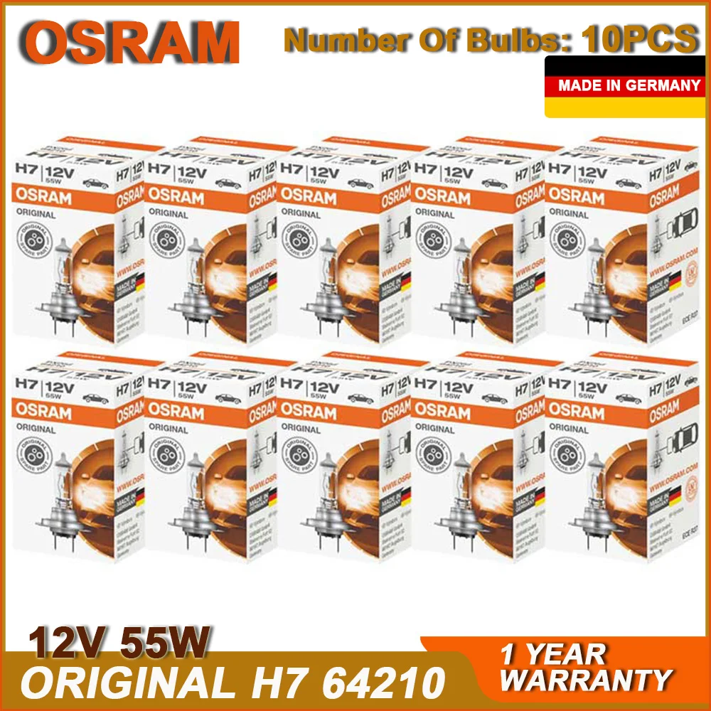 OSRAM H7 64210 PX26d 오리지널 라인 램프, 3200K 헤드라이트, 12V..