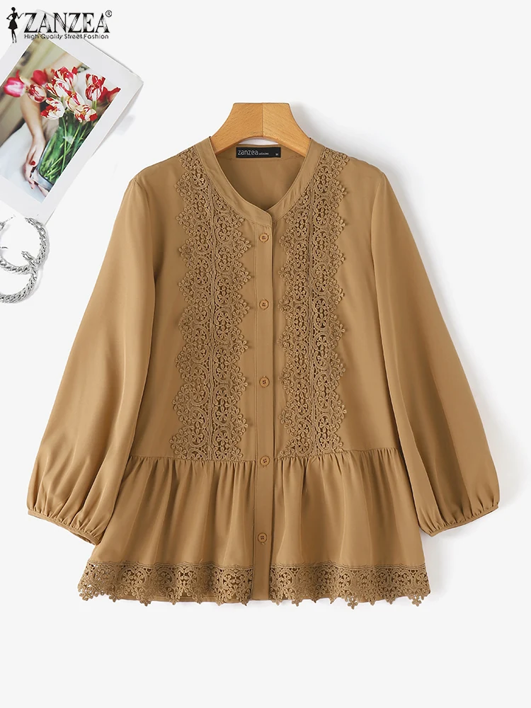 Autumn Women Long Sleeve Shirts Polyester Spandex Office Lady Casual Tops