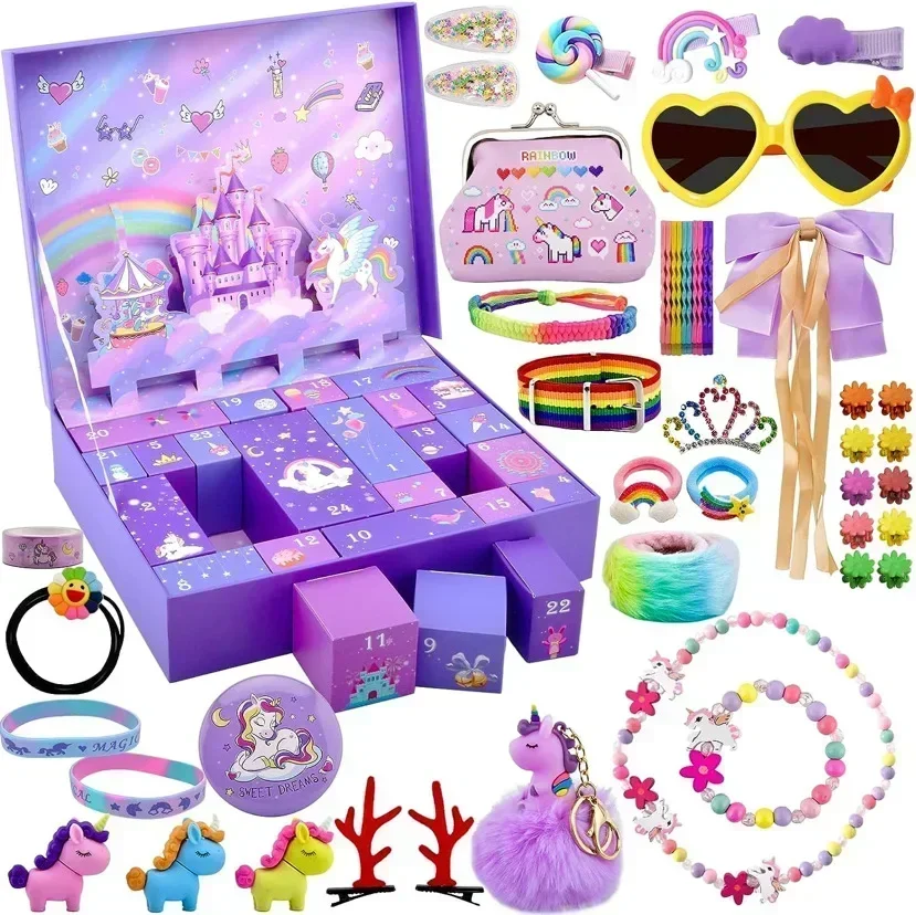 Christmas Advent Calendar Box for Girl Gift DIY Jewelry Hairpin Toy 24 Days Countdown christmas countdown calendar,christmas advent calendar