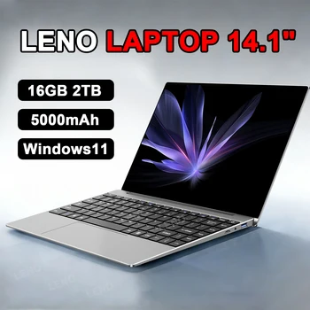 LENO Laptop Ultra Sottile 14.1" 16GB RAM 2TB SSD Windows 11 Intel N3700 Notebook da Gaming Display 1920*1080 Computer per Ufficio e Studio