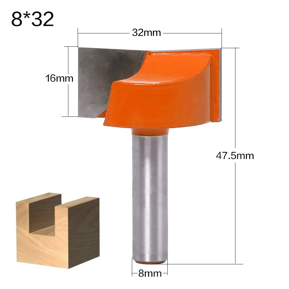 1pc 8mm 청소 바닥 조각 비트 솔리드 카바이드 라우터 비트 목공 도구 목재 용 CNC 밀링 커터 엔드 밀