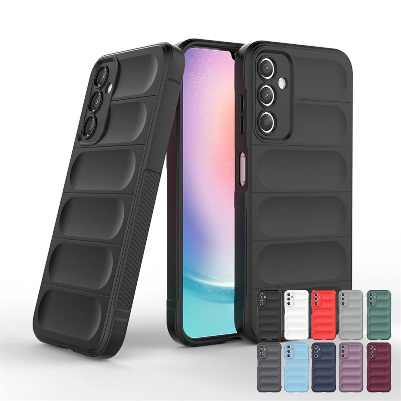 Per Samsung Galaxy A25 Global Case Luxury Silicone Antiurto Anti-Impronta Tpu Cover Samsung Galaxy A05 A05S A15 A25 A35 A55