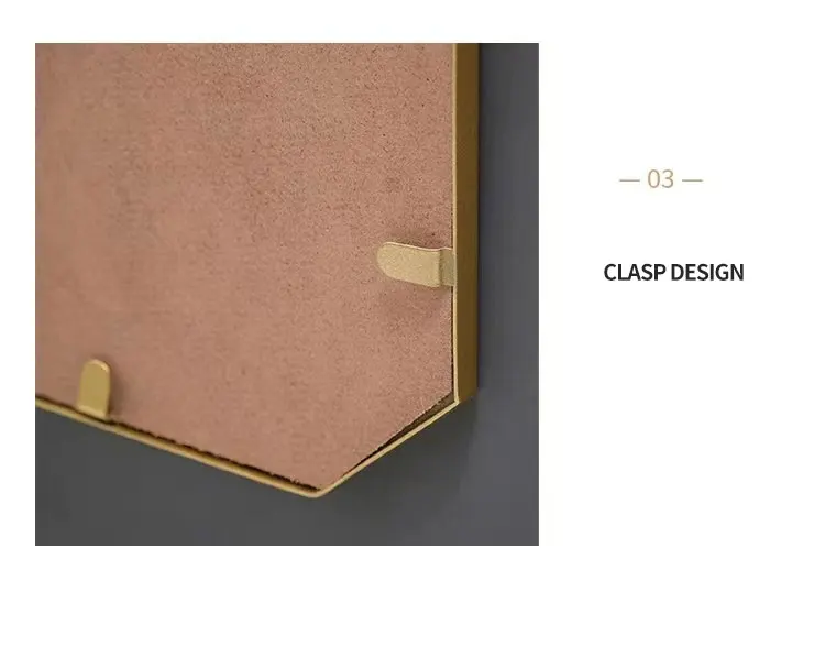 Cast iron mirror showing mounting bracket detail.