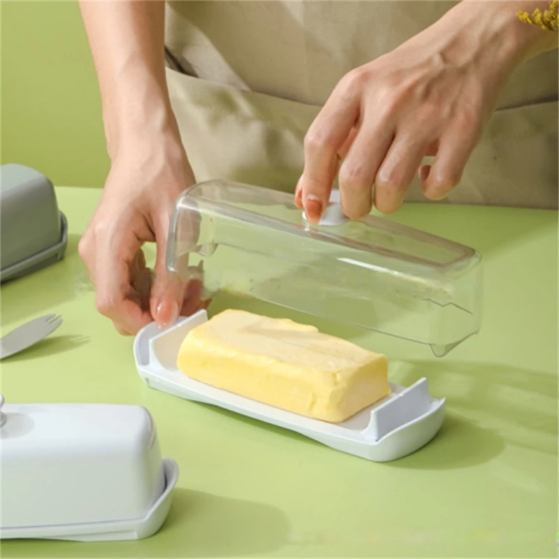 Butter Container with Spoon and Lid Butter Dish with Lid Durable Plastic Holder for Storing and Serving