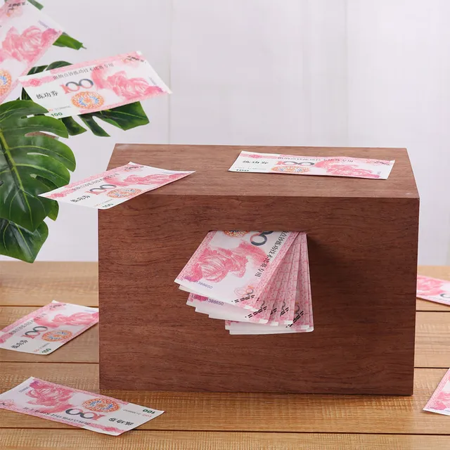 Szilárd Fa Malacka Bank A Papper Pénzért Nagy Kapacitás Kreatív Érme Pénzdoboz No Out Felnőtt Gyerekek Rejtett Tároló Hucha Otthoni Dekoráció - Image 3