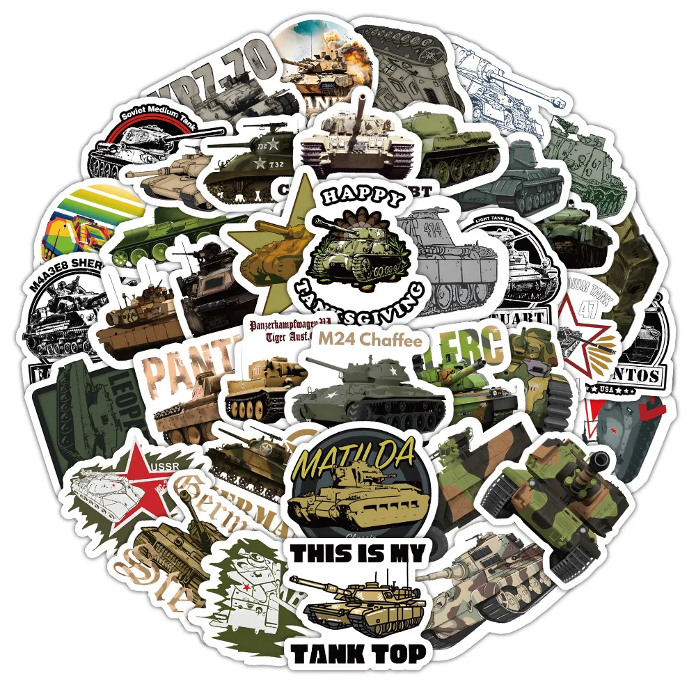 Cartoon Tank Stickers Collection - Fun Graffiti Decals
