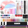 Gel Nail Polish Set with 54W UV LED Lamp Poly Nail Gel Kit Quick Building UV Varnishes Semi Permanent Gel Manicure Art Tools Set 1
