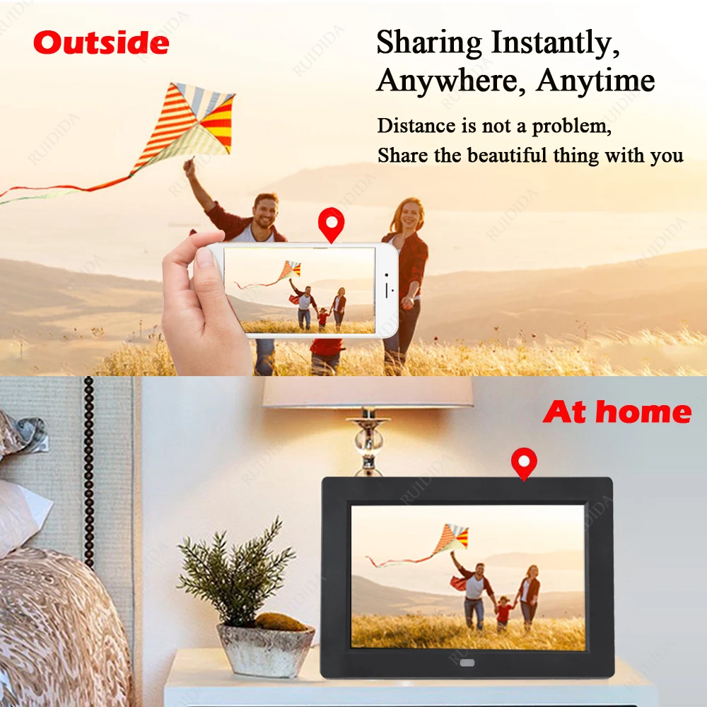 8 Inch WiFi Frameo Digital Photo Frame 1280x800 IPS HD Screen Electronic Photo Album Smart Picture Display with Wifi