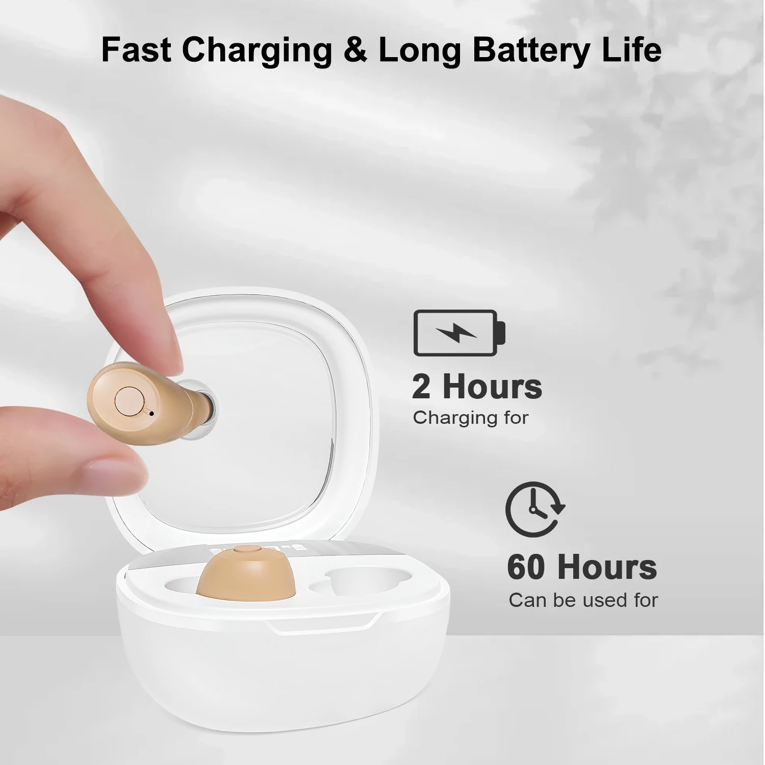 Rechargeable Bluetooth Hearing Aids For Deafness High Quality 16 Channels Sound Amplifier With APP Control Audifonos_voghion.com