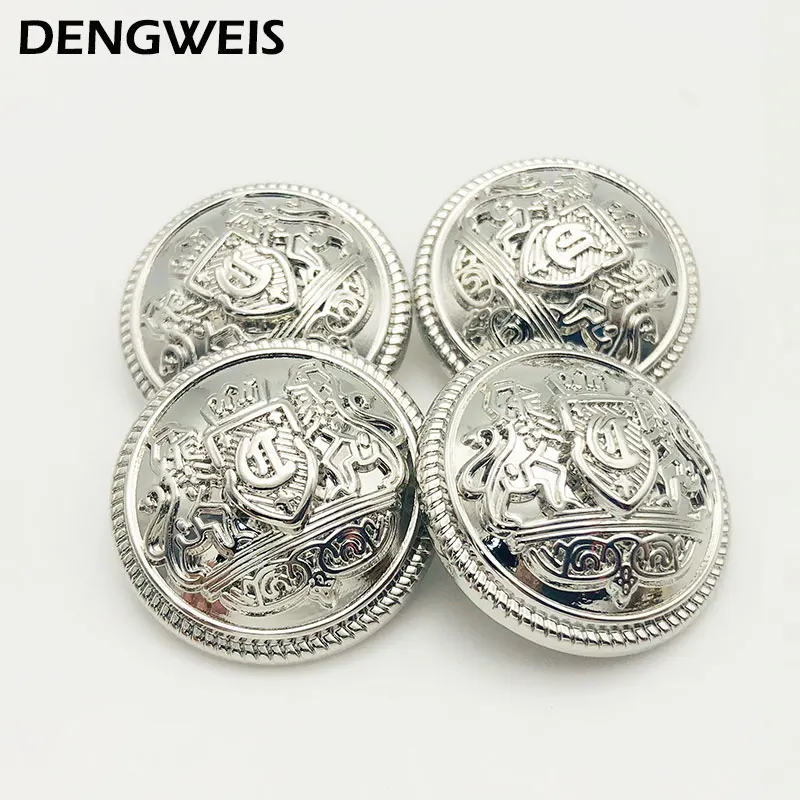 15/18/20/23/25mm bottoni per abbigliamento Vintage in metallo Design a corona giacca stile College brannico indumento bottoni decorativi per cucire 6 pezzi  15