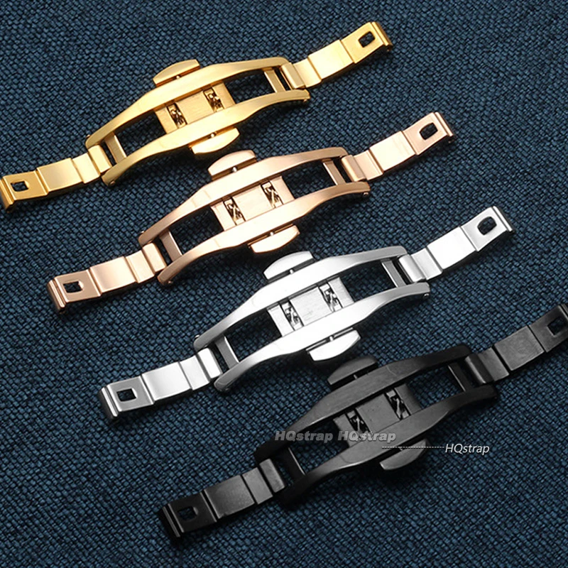 Edelstahl-Schmetterlingsschnalle, Uhrenknopf, Uhrenarmbänder, Verschluss, Doppelklick-Metallverschluss für Uhrenarmband-Zubehör, 4 mm, 5 mm, 6 mm – Detail 7