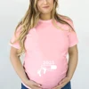2025 Loading Print Womens Pregnant T-shirt Short Sleeve  Funny T-shirt Summer Maternity Tops Pregnancy Announcement New Baby Tee 6