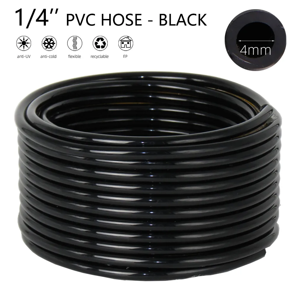 Garden Hose 25M 50M 1/4'' PVC Soft Hose Garden Irriagtion Tubing 4/7MM Micro Drip Pipe Home Greenhouse Lawn Yard Plants Watering Accessories