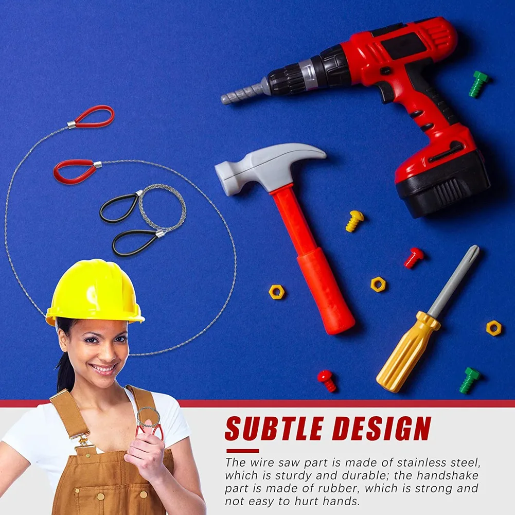 PVC Pipe Cable Saw Stainless Steel Wire Saw Hand Pocket String Rope Emergency Survival Wire Cutting Tool 2 Pcs Wire Cutting Tool