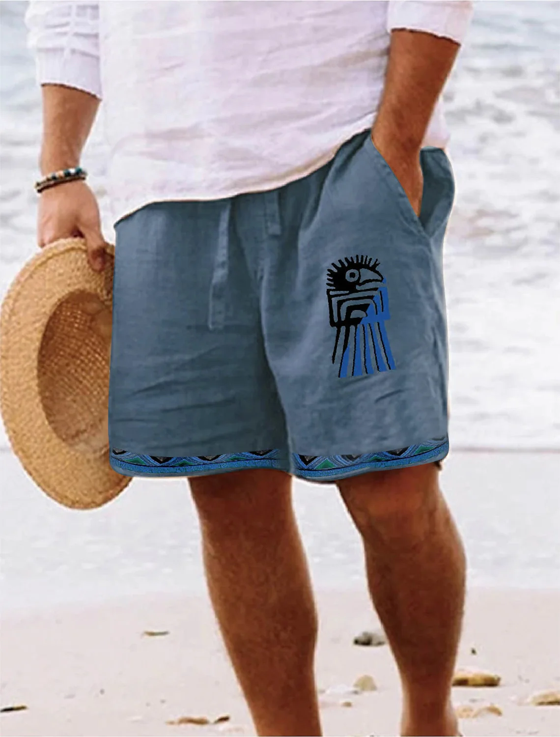 Under The Sun Artist 남성용 3D 프린트 반바지, 통기성 빈티지 반바지, 피트니스 스트리트 반바지, 여름