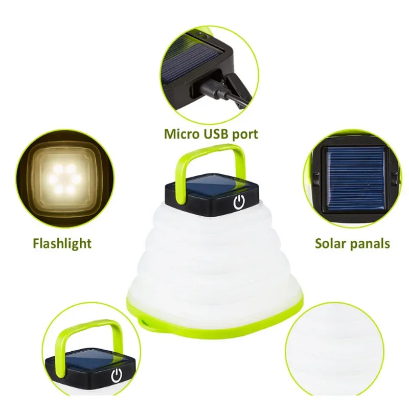 Solar Lighting Lamp Outdoor LED Light camping light portable lanterns camping lamp camping lantern Portable Lantern Collapsible Camping USB Rechargeable